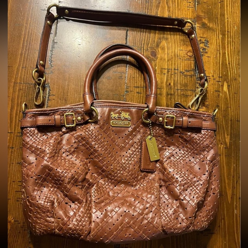 Coach Madison crisscross leather bag